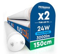 2 Neon LED 150 cm Reglette LED Tube Garage Blanc Froid 6500K T8 G13 24W