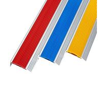 2× Nez de marche, protection de bord de marche en forme de L, antidérapant et auto-adhésif, en aluminium et caoutchouc, prévient les chutes, épais et résistant à l'usure(Red,5 * 2cm(1.96 * 0.78in))