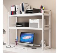 2 Niveaux Rack De Rangement Pour Bureau D'ordinateur - Étagère De Bureau, Support D'imprimante Réglable, Supports De Rangement En Bois Et En Métal, Pour Dortoir, Bureau Et Maison(E,55*32*90cm)
