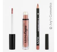 2 NYX Lèvre Lingerie 06 Push Dessus + Slim Crayon 810 Naturel Set Joy's