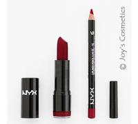 2 NYX Rond Rouge à Lèvres 569 Neige Blanc + Slim Crayon 817 Chaud Set Joy's