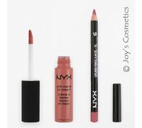 2 NYX Souple Mate Lèvre Crème 14 Zurich + Slim Crayon 858 Chair Rose Set Joy's