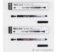2 NYX Tres Jolie Gel Crayon Doublure " Tjl - 01 Noir & 02 Marron " Joy's