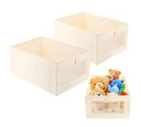 2 organisateurs de penderie, boîte de rangement pliable avec fenêtre transparente pour vêtements, livres, cosmétiques, jouets