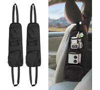 2 Organisateurs Siège Auto pour Land Rover Defender 2024-2026 | Tissu Oxford Résistant avec Poches Filet et Fermeture Éclair pour Optimiser Le Rangement des Accessoires Sur Le Siège Auto