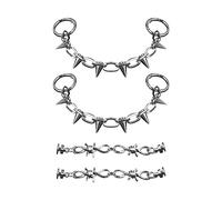 2 ornements de chaussures à chaîne à clous, 2 ornements de chaussures à épines, ornements de chaussures amovibles bricolage, style punk en métal, convient pour un anniversaire, un festival, une fête