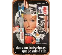 2 ou 3 choses que je sais d'elle 1967 Plaque Métal Rétro Décoration Murale Poster Movie Poster Vintage 30,5 x 20,3 cm