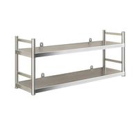 2 Ou 3 Niveaux Armoire Cuisine Rangement 304 Étagères Murales en Acier Inoxydable Robustes et Résistants Meuble Mural Salle de Bain pour Garage, Atelier, Cuisin(120 * 35 * 55cm)