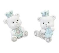 2 oursons prince en résine 2.3x2.2x4cm bleu - hobi res404cg Bleu G