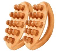 2 outils de massage en bois avec poignée 14 perles rouleau de massage en bois outils drainage lymphatique pour la mise en forme du corps, la cellulite, Gua Sha, décoration ex