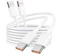 2-Pack 120W Cable USB C für Xiaomi Redmi Note 12 13 13T 14 14T 15 15T 17 Ultra Pro 5G A5 A3 15C 14C Pad, POCO F8 F7 Ultra M8 M7 X7 C85, 6A Câble USB Charge Rapide Hypercharge Cordon Type C (2M, Blanc)