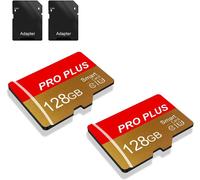 2 Pack 128GB Memory Card with Adapter, High Speed TF Memory Card UHS-I A1 C10 TF Card for Tablet/Phone/Camera/Car Radio/Driving Recorder (TF162 128GB)