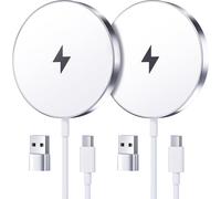 [2 Pack] 15w Magnetic Induction Charger,Mag Safe Charging Compatible With Iphone 16/15/14/13/12/11/Pro/Max And Airpods Pro/3/2 (White)