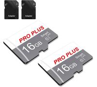 2 Pack 16GB Memory Card with Adapter, High Speed TF Memory Card UHS-I A1 C10 TF Card for Tablet/Phone/Camera/Car Radio/Driving Recorder (TF183 16GB)