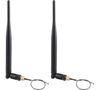 2 Pack 2.4G 5.8G High Gain Wireless Router Antenna 5dbi WiFi Omnidirectional RP-SMA Female Connector with 15cm U.FL IPEX Mini PCI to RP-SMA Male Pigtail RF 1.13 WiFi Antenna