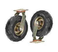 2 Pack 200mm 250mm Roulette Industrielle Pivotante Robuste, Type Tout-Terrain Roulette Pivotante En Caoutchouc Remplacement, Roue Gonflable Pour Charettes Chariots Et Plates-Formes De Transport ( Colo