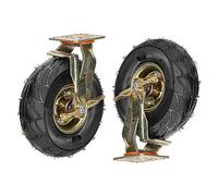 2 Pack 200mm 250mm Roulette Industrielle Pivotante Robuste, Type Tout-Terrain Roulette Pivotante En Caoutchouc Remplacement, Roue Gonflable Pour Charettes Chariots Et Plates-Formes De Transport ( Colo
