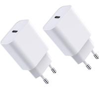 2 Pack 20W USB C Charger, PD3.0 Socket Compatible with i-Phone 16/15/14/13/12 Plus Pro Max Mini, i-Pad, Air-Pods, Samsung Galaxy S24/S23/22, Fast USB C Adapter, White