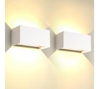 2 Pack 25W LED Applique Murale Exterieur Intérieure Applique Extérieure IP65 Imperméable Moderne Aluminium Appliques Murale Extérieure Lampe Lumière Angle Réglable, Blanc 3000k Blanc Chaud, balcon