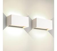 2 Pack 25W LED Applique Murale Exterieur Intérieure Applique Extérieure IP65 Imperméable Moderne Aluminium Appliques Murale Extérieure Lampe Lumière Angle Réglable, Blanc 4000k Blanc Naturel, balcon