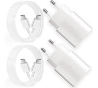 2 Pack 25W Super Fast Type C Charger for Samsung Galaxy S23 S22 S21 S20 Plus/Ultra S21FE Note20 Note 9 A54 A53 A34 A33 A20e A14 A13 M54 M53, USB C Mains Charger with 1.5 m USB Type C Cable