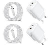 2 Pack 25W USB C Charger for Samsung Galaxy A55 5G/A16 A26 A36 A15 5G/A25 A35 5G/A05S A54 A53 A23 A34/S23 FE/S24 Plus Ultra/Z Fold 4 5 6/Z Filp/S22 A11 4A13 Quick Type C Mains Plug and Cable