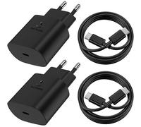 2 Pack 25W Usb C Charger With 2 X 2M Cables, Fast Charging For Samsung Galaxy S25/S24/S23/S22/S21 Ultra/S21+/S20/Note20/S10/S9, Iphone 16 Pro Max/15 Plus/Ipad Pro, Ac Adapter