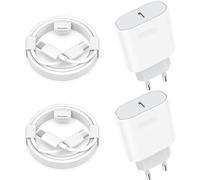 2 Pack 25w Usb C Fast Charger With 2 Meter Cables Compatible With Iphone 16/16 Pro Max/15/15 Pro Max Plus, Ipad Air, Samsung Galaxy S25/S24/A53/Note 20, Ac Plug, Usb-C Adapter