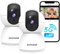 2 Pack 2k 3mp Wifi 2.4/5ghz Indoor Surveillance Camera With Motion Detection,Night Vision,Two-Way Audio,For Baby/Pet/Home
