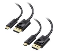 2-Pack, 32,4 Gbps Cable Usb C Displayport 1,4-1,8 M Supportant 8K 60Hz/4K 240Hz (Thunderbolt 4 Vers Displayport, Display Port Vers Câble Usb C) Noir - Compatible Avec Macbook Xps[SAT610218]