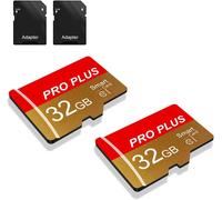 2 Pack 32GB Memory Card with Adapter, High Speed TF Memory Card UHS-I A1 C10 TF Card for Tablet/Phone/Camera/Car Radio/Driving Recorder (TF162 32GB)