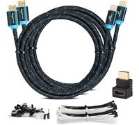 2 Pack 3M HDMI 2.0 High Speed Cable with Ethernet 30AWG Fully Support 3D 4Kx2K/60Hz Channels and Audio Return Channel-3 Metre Ultra HD Cable-Male to Male
