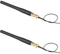 2 Pack 433MHz 3DBI Hotspot Omnidirectional WiFi Straight RP-SMA Female Antenna with U.FL to RP-SMA Male 3G 4G WiFi Coaxial Module Pigtail 15cm RF 1.13 WiFi Antenna