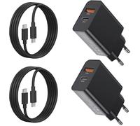 2 Pack 45w Usb C Charger For Samsung Galaxy A56 5g/A16 A26 A36/S25 Ultra/S24 Ultra/A25 A55 A35 A54 A53 A34/S23 Fe/S22/Z Fold 5 6/Z Filp/S22 A14 A133 Iphone 15 16 Quick Type C Mains Plug And Cable