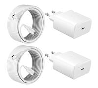 2-Pack 45W USB C Chargeur Super Charge Rapide pour Samsung Galaxy S25, S24 Ultra, S25+, S23+, S22+, S22, S21, S20 FE, Note20/10+, A55, A73, Tab S9 S8 S10+, Prise Secteur USBC Adapteur avec 2M Câble