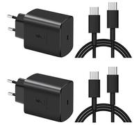 2 Pack 45W USB C Wall Charger Super Fast Charging Pad for Samsung Galaxy S24 Ultra/S24/S24+/S23/S23+/S23 Ultra/S22+/S22 Ultra, Note 20/10/9/8/A73/A53/A52/S10 and 1.8 m Cable