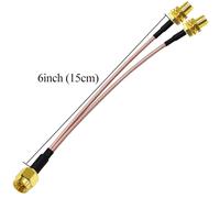 2 Pack 6 ""15cm Câble Splitter SMA SMA Mâle vers Double SMA Femelle Câble Coaxial pour 4G LTE Routeur de Téléphonie Domestique Passerelle Modem Adaptateur SMA Câble Coaxial en Forme de V