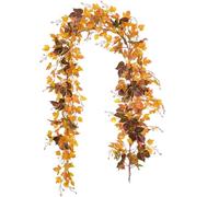2 Pack 6.5 Ft/Piece Hanging Vine Garland Artificial Autumn Foliage Thanksgiving Decor For Home Wedding Fireplace Party