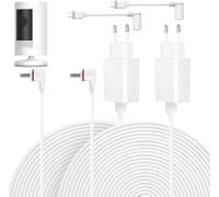 2 Pack 7m Power Cable and Adapter Compatible with Ring Spotlight Cam Plus/Pro and Stick Up Cam Battery,Ring Charging Cable,Power Plug Resistant