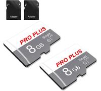 2 Pack 8GB Memory Card with Adapter, High Speed TF Memory Card UHS-I A1 C10 TF Card for Tablet/Phone/Camera/Car Radio/Driving Recorder (TF183 8GB)