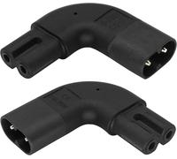 (2-Pack 90 Degrés Iec 320 C7 À C8 Ac Adaptateur D'alimentation 10a 125v Droite Et À Gauche Coin Figure 8 Convertisseur Polarisé Mâle Female Ac Pour Tv Led(C8 À C9/Gauche-Droite)