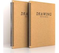 2 Pack A4 Sketchbook Spiral Bound Sketchbook 160gsm White Drawing Paper - Drawing Pad 60 Pages/30 Sheets