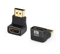 2 Pack Adaptateur HDMI Connecteur 270° et 90° Aluminium Câble de Couplage Connecteur 8K@60Hz, 4K@120Hz Arc HDR10+ Dolby Vision 3D VRR ALLM HDCP