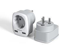 2 Pack Adaptateur Prise Inde Avec Usb, 3 En 1 Adaptateur Prise Nepal, Type D Avec 2 Usb, 2500W Type D Inde, Sri Lanka, Népal[Z3046]