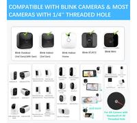 2 Pack Adjustable Camera Mount for Blink Outdoor 4,Blink XT2,Blink XT and Blink Mini Camera-Heavy Duty Clamp Mount (Black)