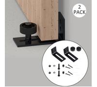 2 PACK Ajustable Guide de Plancher Mur / porte Guide Inférieur Pour Porte en Bois Coulissante, Noir