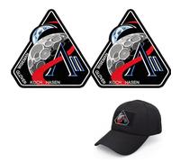2 Pack Artemis II Lunar Mission Commemorative Coin Hard Enamel Pin/Embroidery Hook Patch, Space Collectible for Home Decor, Collector, Astronomy Lovers (Patch)