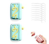 2 Pack Automatic Pop-Up Floss Dispenser Portable Refillable Dental Pick Organizer Travel Case Compact Oral Care Storage Box for Home Restaurant Pocket Bag Use