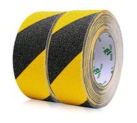 2 Pack Bande Antidérapante Adhésive pour Escaliers, Ruban Adhésif de Sécurité, Ruban Adhésif Antidérapant Jaune Noir, Rubans d'Avertissement, Marquage de Sécurité (5CM x 10M), BOMEI PACK