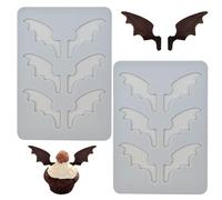 2 PACK Bat Wing Silicone Molds, 3D Hollow Leaf Chocolate Molds, Halloween Lace Molds for Cake Decorating for Baking, Resin, Clay, Sugar Craft, Dessert (2)
